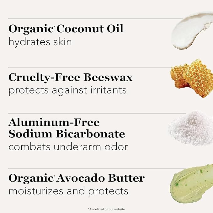 Underarmed Unscented Aluminum-Free Deodorant, Coconut + Essential Oils, Baking Soda, Raw Honey & Mineral Salt | Non-GMO Vegan Formula For Women & Men