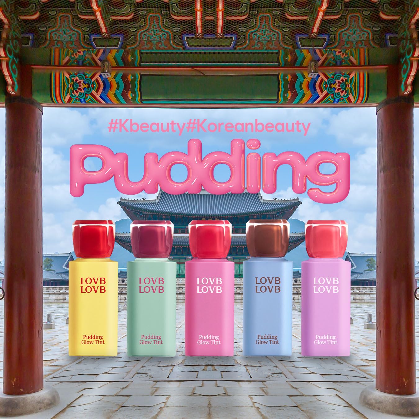 Pudding Glow Korean Lip Tint | Natural Lip Stain | Gloss to Stain | Long-Lasting & Non-Sticky | Lightweight Lip Tint 0.14 oz. (03 CANDY BERRY)