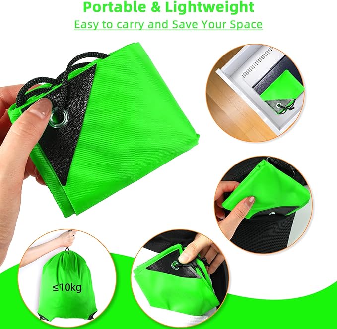 GoodtoU Drawstring Bags, Nylon Backpacks with Drawstring for Sport, Traveling, Team (Green, 16Pcs)