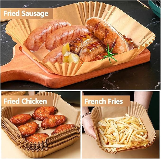 Large Air Fryer Disposable Paper Liners Nonstick 23cm Oven Airfryer Parchment Baking Paper ，Compatible For Ninja，Compatible For COSORI ，Grill Cooking Basket(16cm round,150 Pcs)