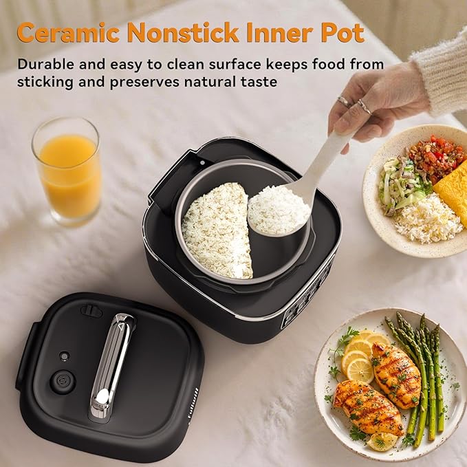 Fullwill Electric Pressure Cooker Lite, Slow Cooker, Rice, Sauté, Warmer, Olla de Presion Nonstick Pot 3 Quarts
