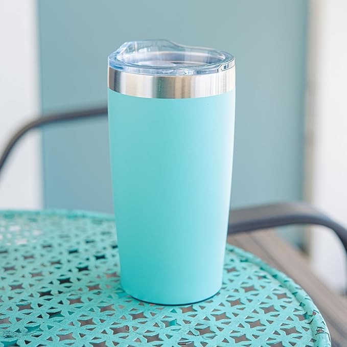 6 Ct of 20 Oz Two-Tone Himalayan Stainless Steel Tumbler with Lid – Dark Green – Customizable Insulated Cups for Water, Coffee, Hot & Iced Drinks – Great for DIY, Events, Work