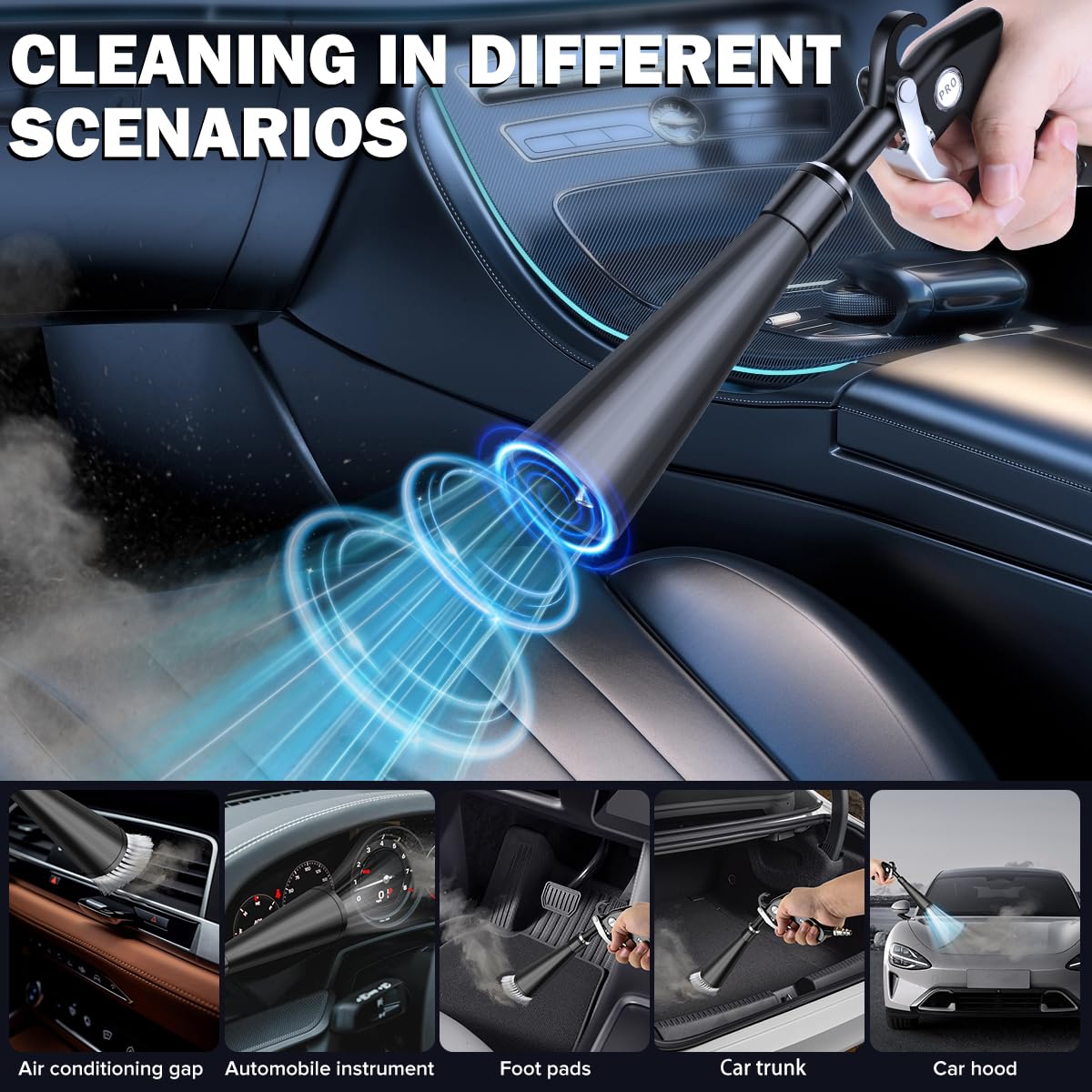 cropyoyo Dry Cleaning Gun,High-Pressure Air Blow Gun,Car Cleaning Gun,Air Nozzle Blow Gun, Car Air Blow Gun with 2 Nozzles,Works with Air Compressor and Quickly removes Surface Dirt and dust