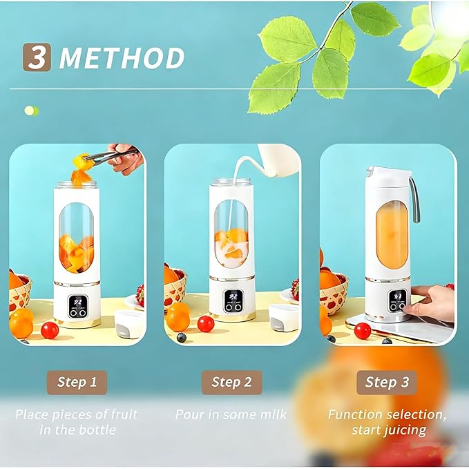 Digital Multimode Juicer Blender - Smart Led Display, Portable Usb Personal Electric Blender, Juicer Shakes And Smoothies Blender For Smoothies Liquid Diet, Shakes, Leak Proof Design (1PC-C)