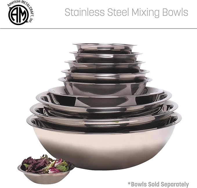 American Metalcraft 2 qt Stainless Steel Mixing Bowl,Silver