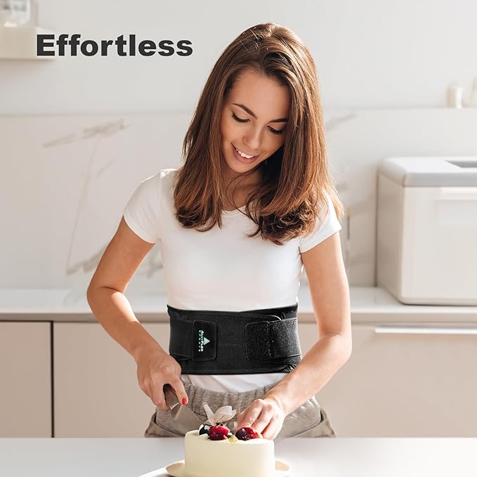 AllyFlex Sports® Lightweight Back Brace for Men & Women Under Uniform, Dual Medical 3D Lumbar Pads for Lower Back Pain Relief, Breathable Mesh with Adjustable Stapes for Back Stress - M