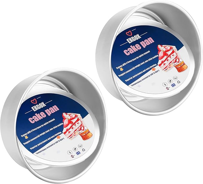 EXGOX 2 Pack 4-Inch Non-Stick Deep Aluminum Round Cake Pan with Removable Bottom for Wedding/Birthday/Christmas Cake Baking Round Cake Tin Set with Loose Base (4 inch)