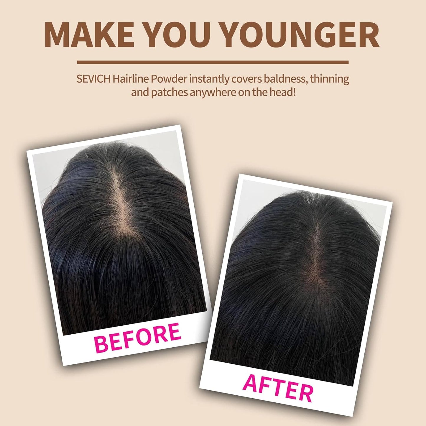 SEVICH Hairline Powder - Quick Cover for Thinning Grey Hair, Eyebrows & Beard for Women & Men, Windproof & Sweatproof, Blonde