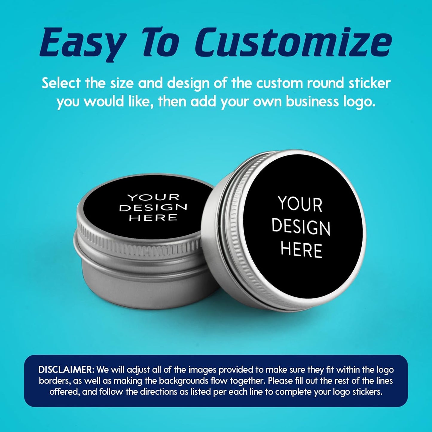 5-1000 Custom Vinyl Stickers - Upload Your own Image, Text, Design, Logo - Personalized Logo Labels for Handmade, Packaging, Bottle, Jars, Candle, Brand Stickers (Black, 5x5)