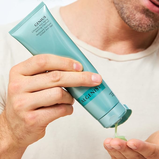 Algenist GENIUS Ultimate Anti-Aging Melting Facial Cleanser - Milky Cleansing Oil + Makeup Remover with Avocado Oil, Alguronic Acid and Microalgae Oil - Nourishes Skin + Improves Radiance (5 oz)