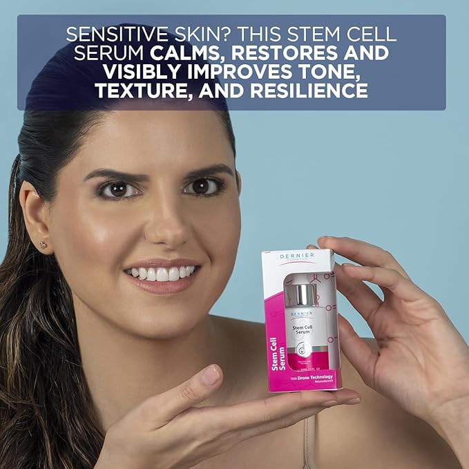 Dernier Stem Cell Serum for Face – 3% Bio Vegan Stem Cells 1% Hyaluronic Acid 0.3% Allantoin | Overnight Hydrating Anti-Aging Moisturizer for Wrinkles Collagen Boost Acne Inflammation (1 fl oz)
