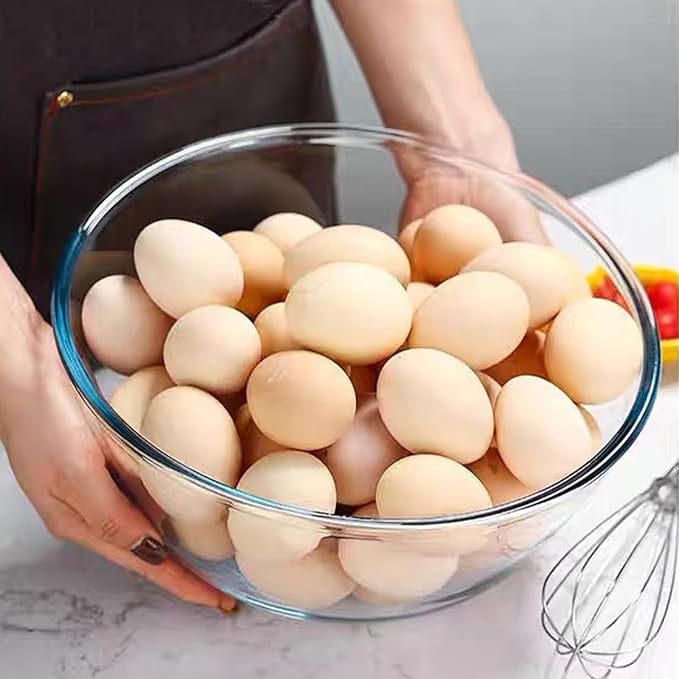 6.2Quart Large Glass Bowls with Lid,Thickened 12Inch Clear Glass Salad Cooking Bowls for Kitchen Salad Bread Storage, For Prepping, Marinating & Mixing Brining Kimch