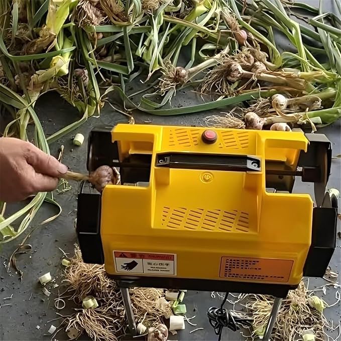 Electric Garlic Root Stem Cutter, Double Head Garlic Top Tails Remover Machine, Cut Beard and Roots