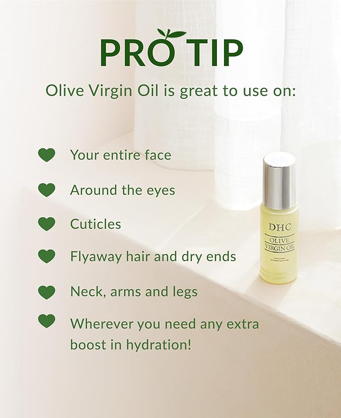 DHC Olive Virgin Oil and Olive Virgin Oil Mini, Facial Moisturizer, Hydrating, Nourishing, Lightweight, Fragrance and Colorant Free, All Skin Types, 1 fl. oz. and 0.16 fl. oz.