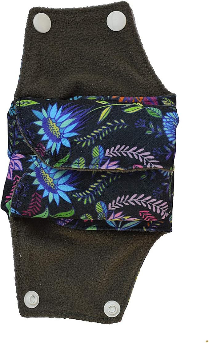 Washable Cloth Menstrual Pads/Mama Cloth/Reusable Sanitary Pads (Colorful Flower, 16 inch/Overnight)