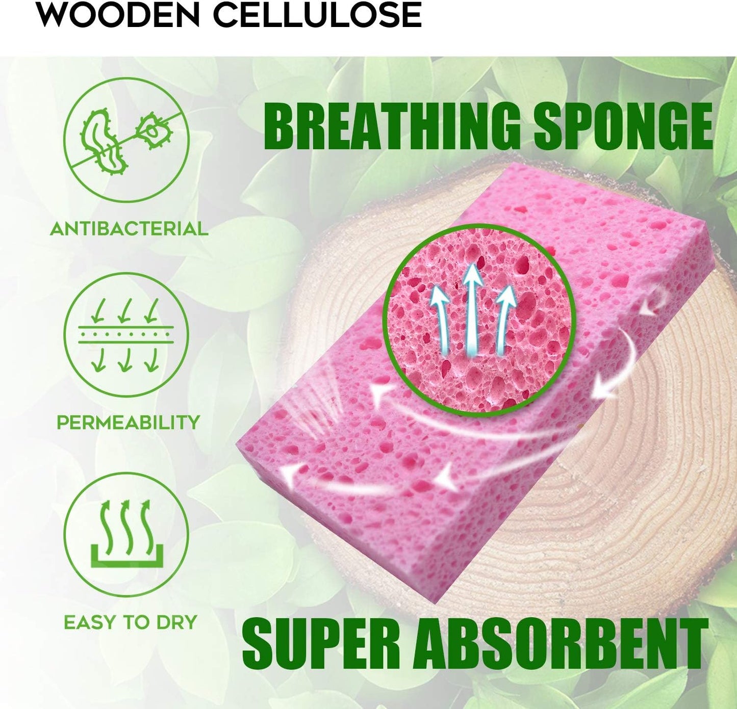 Compressed Cellulose Kitchen Sponges 12Pack，Non-Scratch Biodegradable Natural Colorful Sponge Scrub for Dishes Cleaning,Funny DIY Sponge for Kids