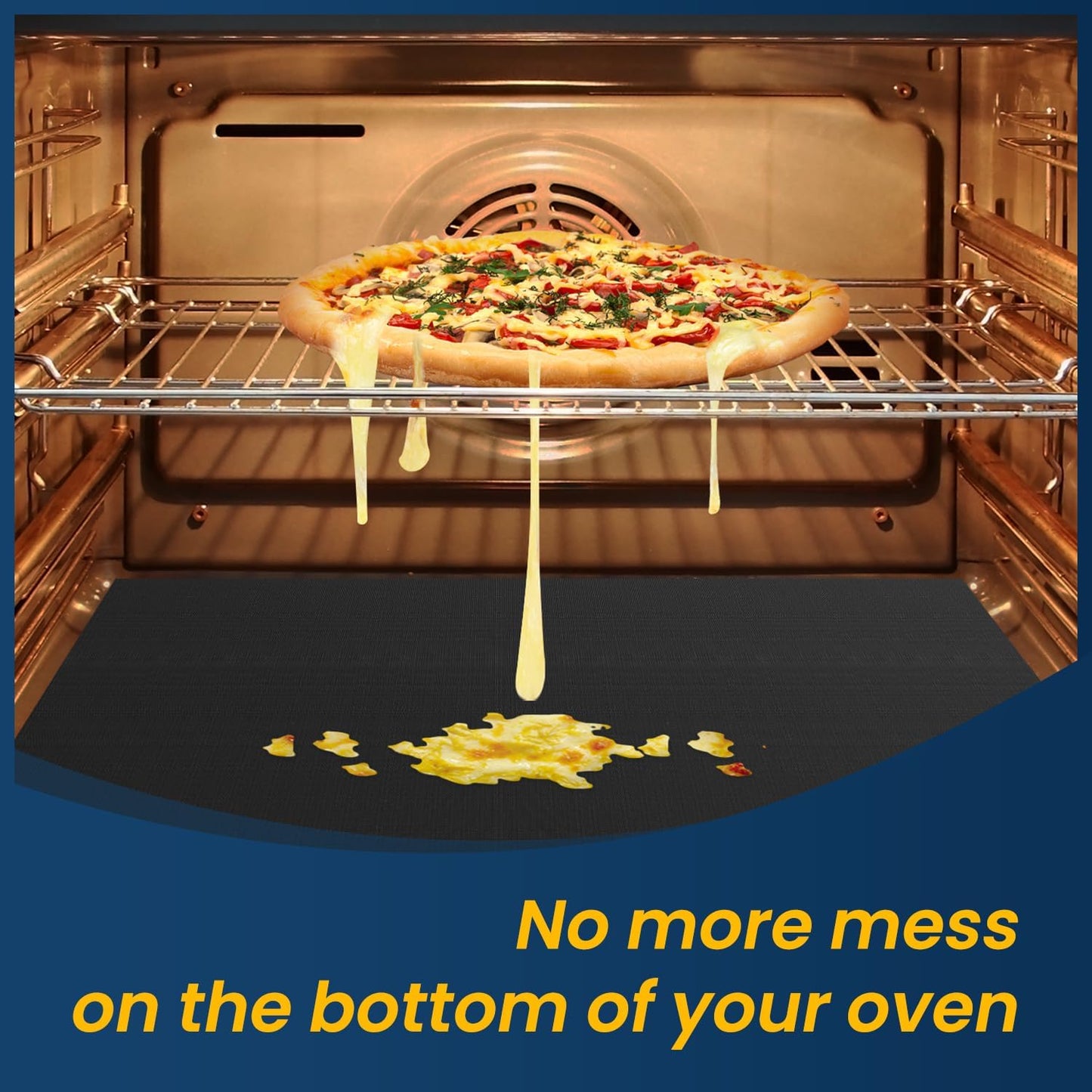 Oven Liner for Bottom of Oven, 2 Pack Heavy Duty Oven Liners for Electric Stove, Heat Resistant Stovetop Protector Air Fryer Grill Mat, Reusable Gas Toaster Microwave Oven Drip Liner Teflon Sheets