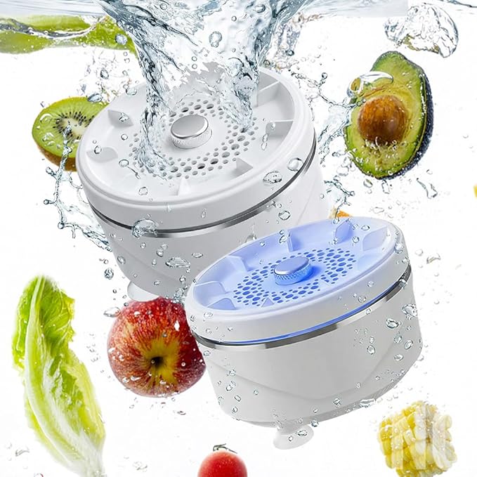 Fruit and Vegetable Washing Machine, 2026 Upgraded Produce Washing Device with Titanium Plate, Waterproof Food Cleaner, Rechargeable for Kitchen and Outdoor Use (2)