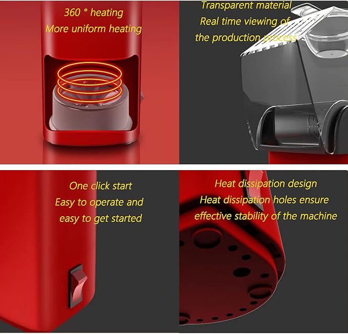 Nostalgia Hot Air Popcorn Popper Maker, 1200W Electric Pop Corner Machine, 16 Cups, 3 Minutes Done, Fully Automatic Healthy No Oil and No Sugar Corn Popcorn Machine (White)
