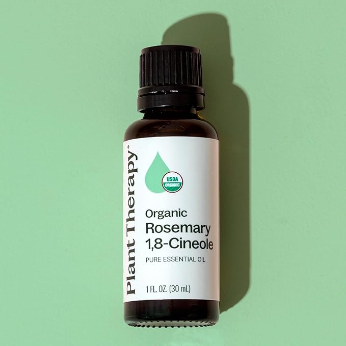 Plant Therapy Organic Rosemary Essential Oil 100% Pure, USDA Certified Organic, Undiluted, Natural Aromatherapy, Therapeutic Grade 30 mL (1 oz)
