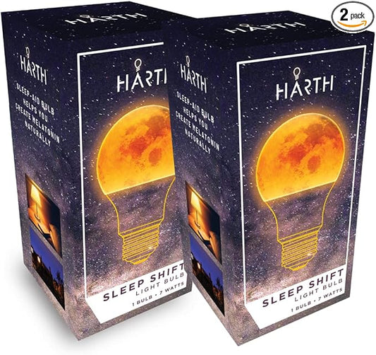 2 Pack Sleep Amber Light Bulbs I Blue Light Blocking Led Lights for Bedroom Soft Warm Light Bulbs I 7 Watts E26 Led Bulb 60 Watt (Equivalent) I Night Light Bulbs for Lamp, Bedroom Lights, Kids Room