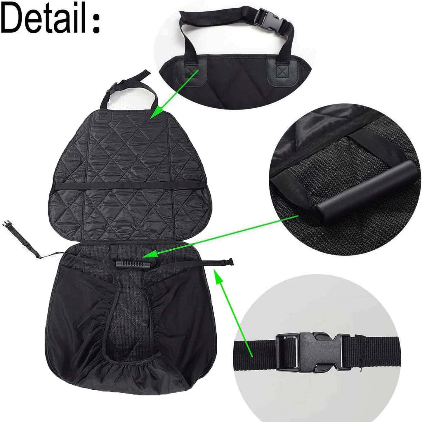 AsFrost Dog Seat Cover Cars Trucks SUVs, Thick 600D Heavy Duty Pets Car Seat Cover, Waterproof & Wear-Resistant Durable Nonslip Backing & Hammock Convertible, Black, 2 Pack