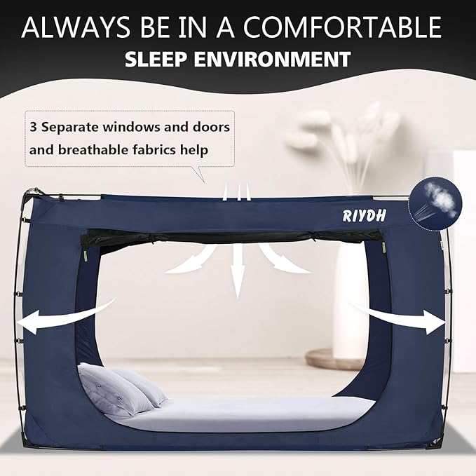 Bed Tent Bed Canopy Twin Size Tents for Adult and Kids- Original Design Portable Dream Tent Indoor Sleeping Tents 80% Blackout with 3 Doors Breathable Big Space Tents