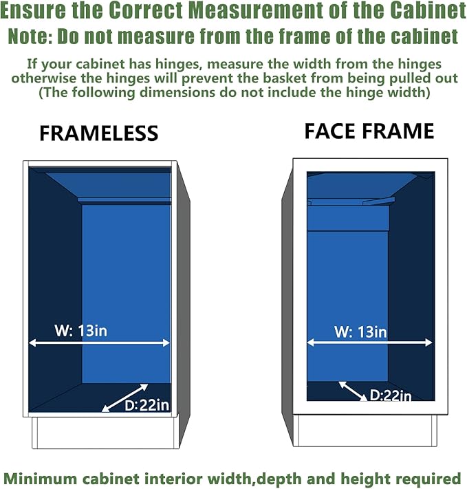 LOVMOR Pull Out Cabinet Organizer 12½" W x 21½" D, Kitchen Cabinet Pull Out Shelves Slide Out Storage
