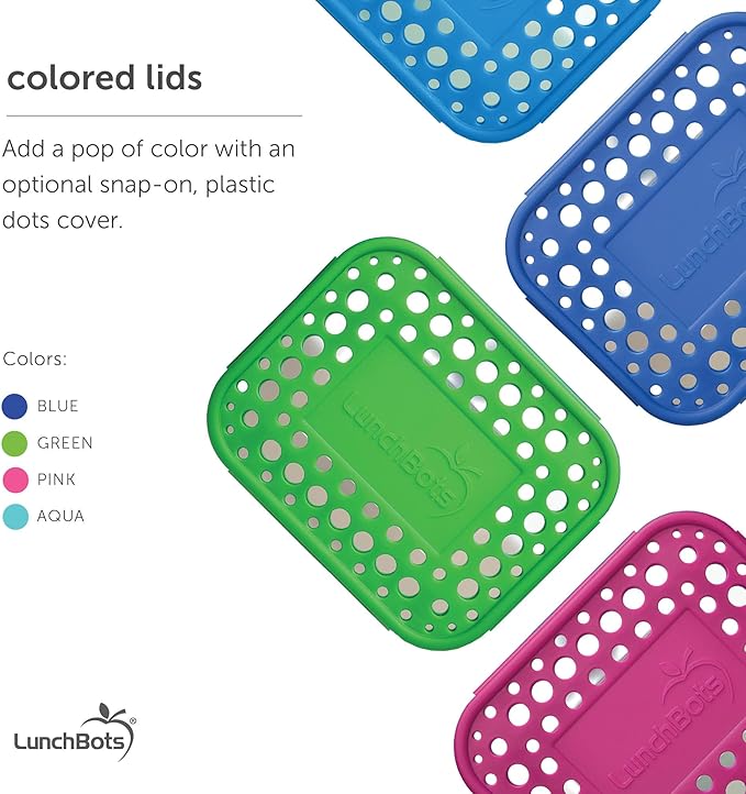 LunchBots Large Cinco Stainless Steel Lunch Container - Five Section Design Holds a Variety of Foods - Metal Bento Box - Dishwasher Safe - Stainless Lid