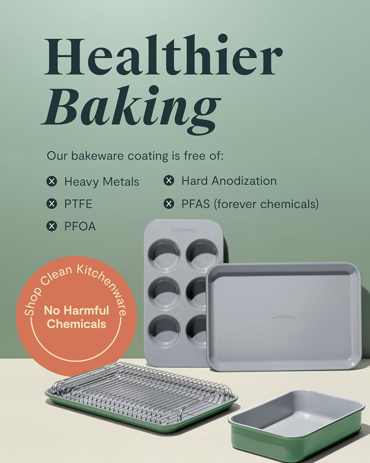 Caraway Nonstick Ceramic Small Baking Sheet Duo (9x13”) – Non-Toxic, PTFE & PFOA Free – Oven Safe – Aluminized Steel Core – Mini Sheet Pan for Baking, Roasting & More - Marigold