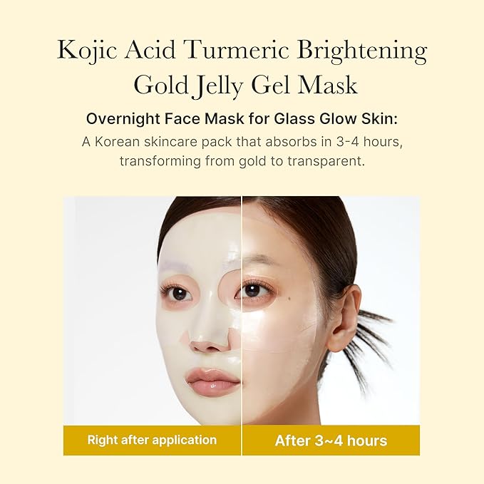 medicube Day & Night Kojic Acid Duo: Kojic Acid Turmeric Brightening Gold Jelly Gel Mask and Kojic Acid Turmeric Clarifying Toner Pad