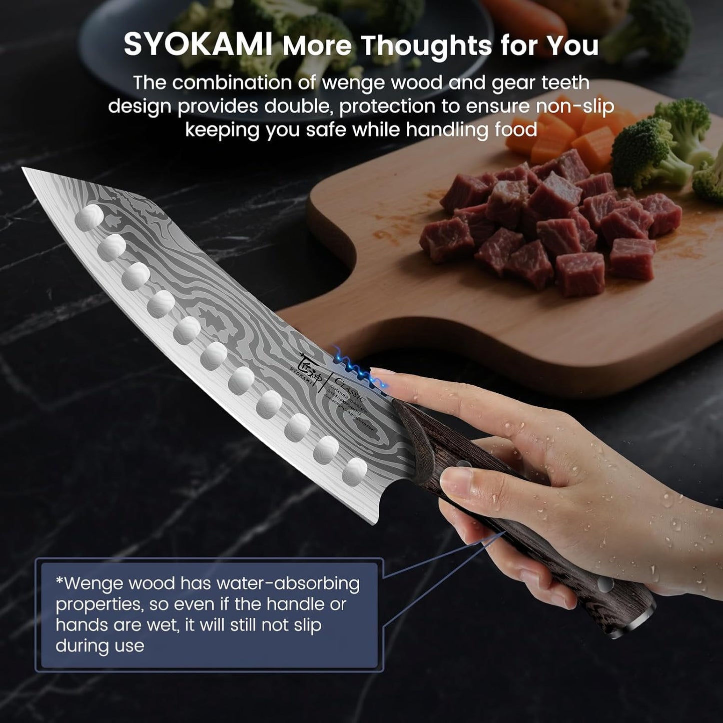 Kiritsuke knife, 8.2 Inch Chef Knife, Japanese Style High Carbon Steel, Razor Sharp for Precision Cutting, Damascus Pattern, Ergonomic Full Tang Wood Handle, Birthday Wedding Cooking Gifts