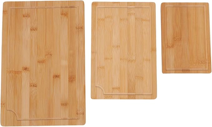 Pssopp Cutting Board Kitchen Sorting Cutting Boards Smooth Charcuterie Butcher Blocks for Serving Meat Fruit Vegetables Cheese Food 3PCS Wood Chopping Boards, Wood Chopping