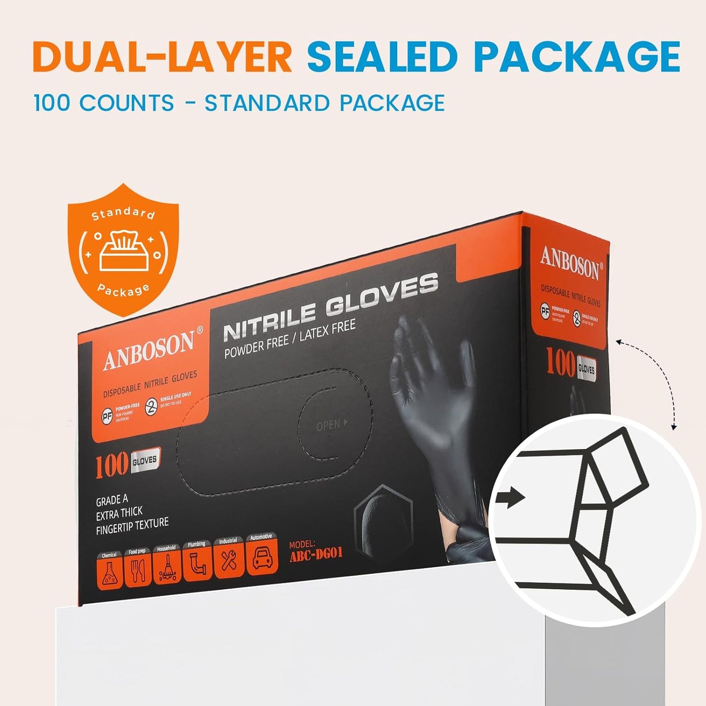 6 mil Disposable Nitrile Gloves, Heavy Duty Disposable Glove, Cooking Gloves, Latex Free, Powder Free (Black of 1000, Medium)