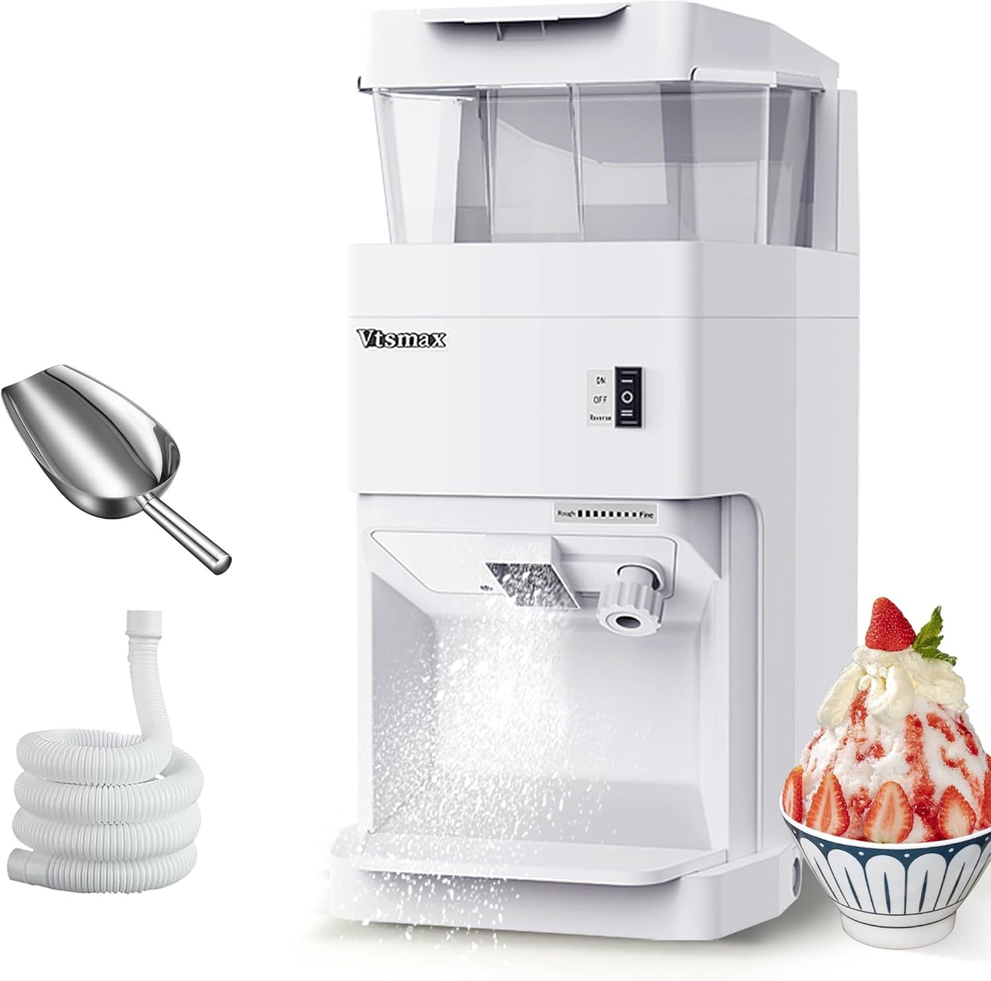 Electric Snow Cone Machine, 300W Ice Shaver Machine, Thickness Adjustable Ice Shaving Machine 881LBs/hr Rotate Speed & Strong Power for Home and Parties Events Snack Bar (6.9Qt)