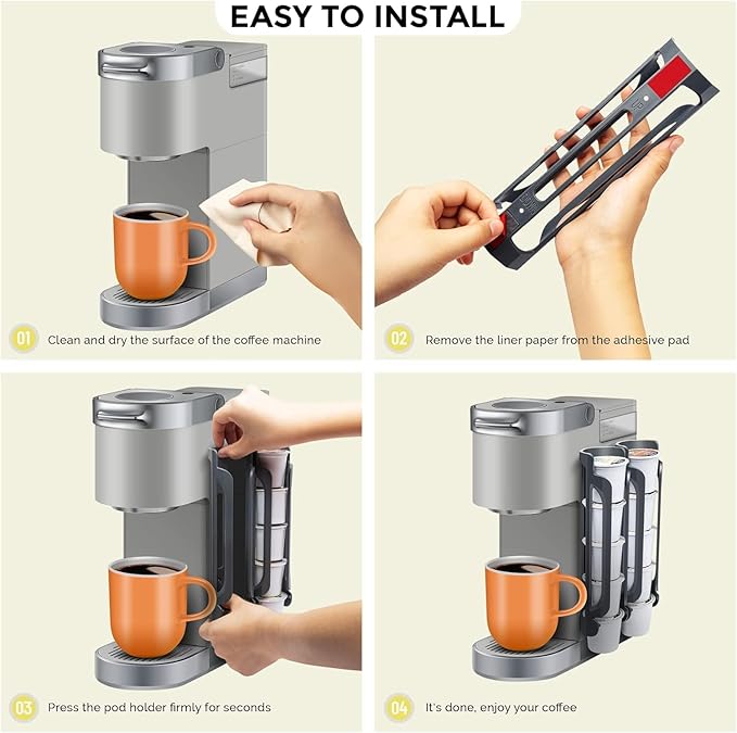 K Cup Holder for Keurig: Coffee Pod Holder for Counter Small Space - Kcup holder for Wall Mount (4, Oasis Blue)