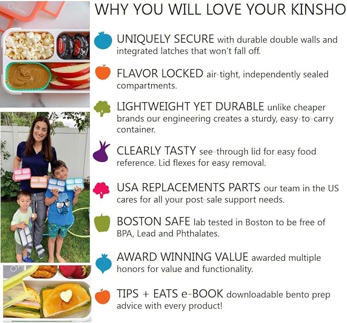 Bento Lunch Box and Snack Container Value Set| Meal Planning Portion Containers for Kids or Adults, School or Work | BPA Free | Microwave Safe | Utensils | 4 Pack, Large and Mini, Blue + Navy