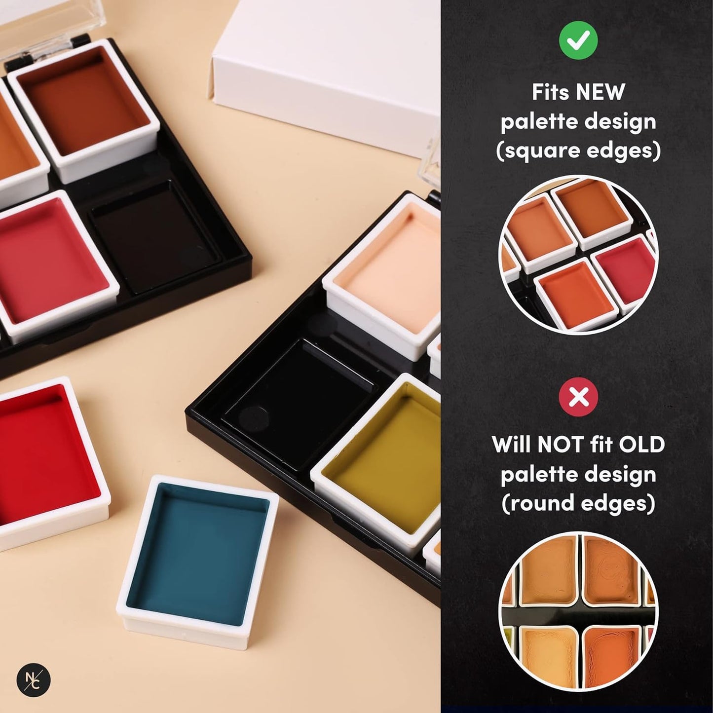 Alcohol Palette Refill Pans - Skin Tones - Dark Mauve