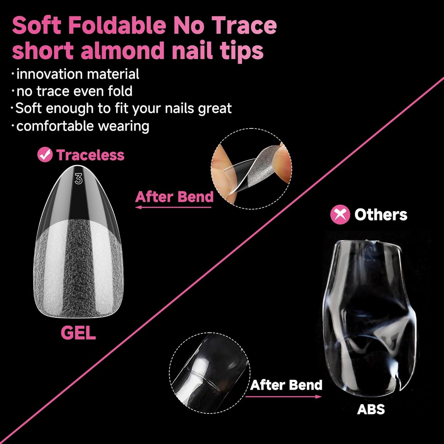 UNA GELLA Almond Nail Tips, Pre-shape Short Almond Gel Nail Tips 240Pcs Full Cover Soft Gel Fake Nails No C Curve Press On Nails For Women Girl At Home DIY Salon with Box 12 Sizes