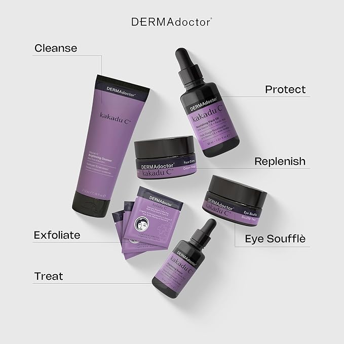 DERMAdoctor Exfoliating Toner Pads - Illuminating Chemical Peel for Face - Vitamin C Glycolic, Lactic Acid - AHA & BHA Liquid Exfoliant Pore Pads for Wrinkles Uneven Skin Tone Enlarged Pores -30 Pack