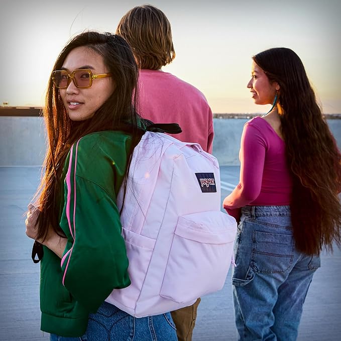 JanSport SuperBreak One Backpacks - Durable, Lightweight Bag with 1 Main Compartment, Front Utility Pocket with Built-in Organizer - Premium Backpack - 70S Space Dye Fresh Mint