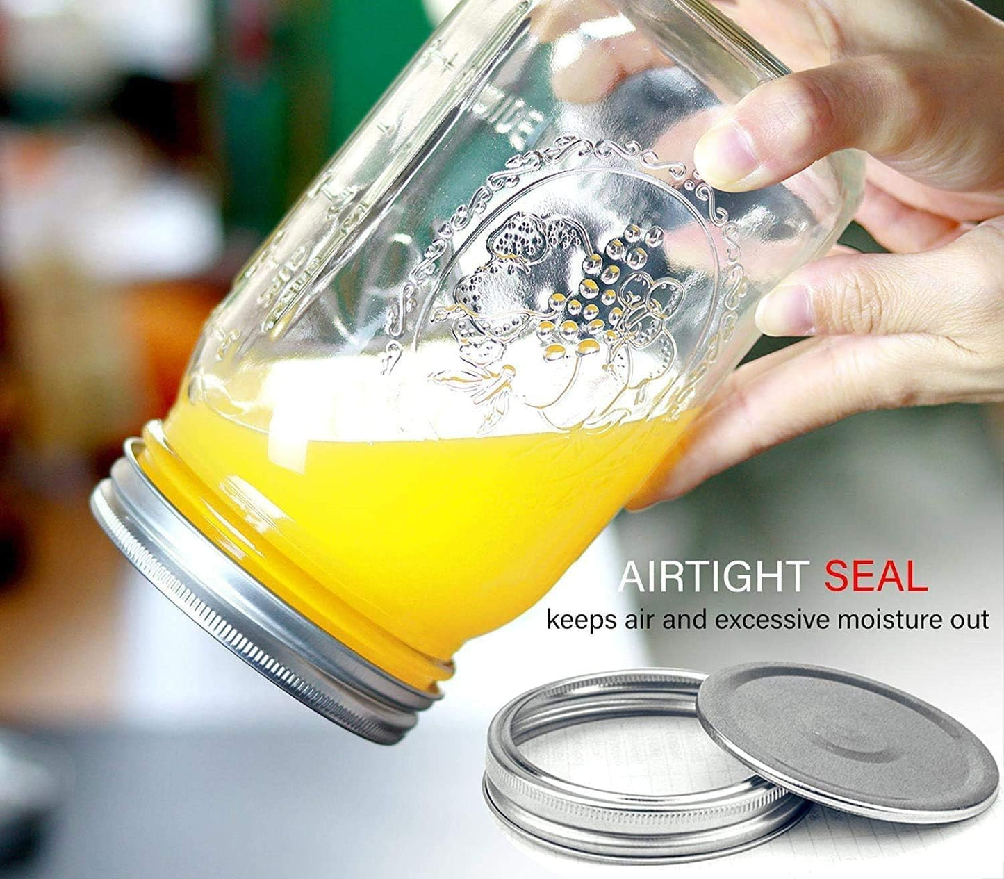 12 Pack Wide Mouth Mason Jars 32 oz - Heavy Duty Glass Quart Mason Jars With Airtight Lids for Pickling, Canning, Food Storage, Meal Prep and Fermenting, Leak Proof