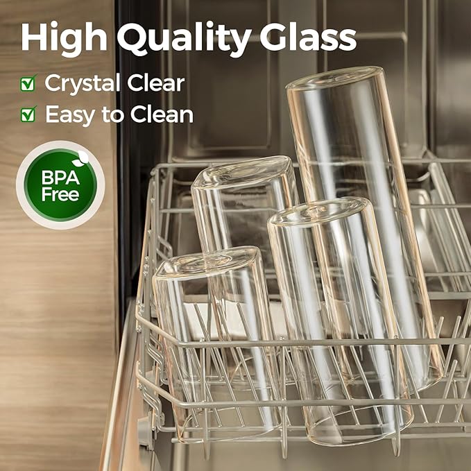 ComSaf Glass Food Storage Jars Set of 6, Tall Glass Storage Containers with Lids, Spaghetti Jar, Canisters Set for the kitchen, Pasta, Flour, Nuts, Oat, Coffee and Sugar Container, Pantry Organization