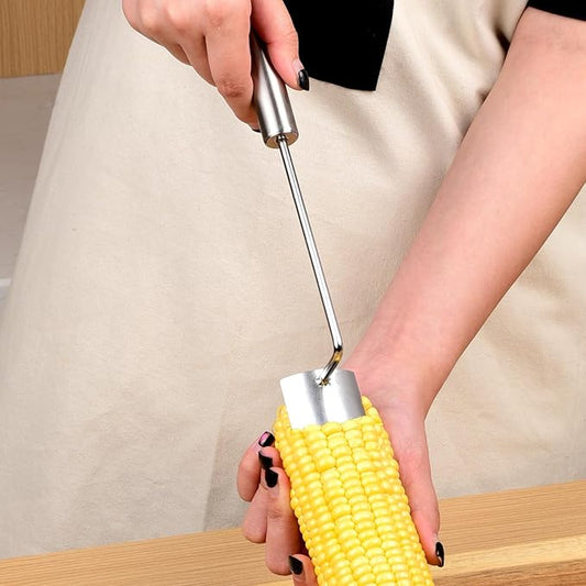 2025 NEW Long Handle Stainless Steel Corn Stripping Tool StripChef Corn Peeler for Corn on the Cob – Easy to Clean a must-have small tool in the kitchen (1 Pack)