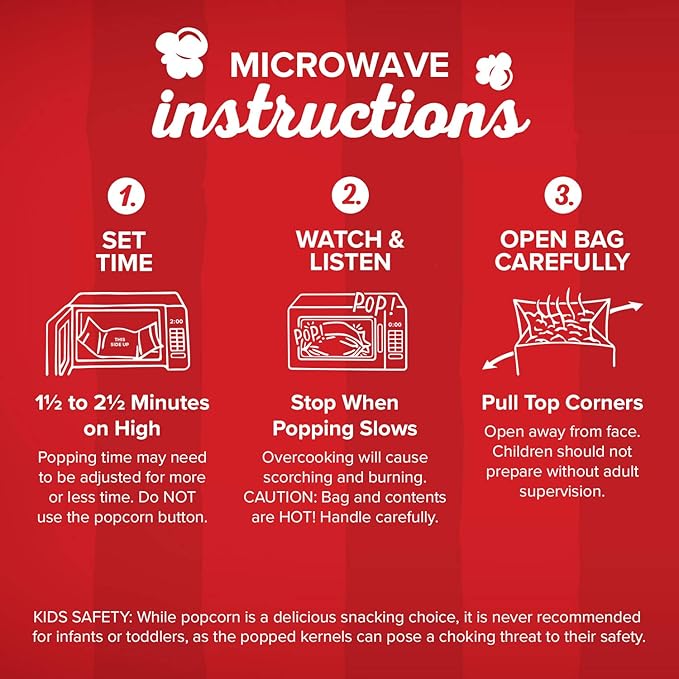 Orville Redenbacher’s Microwave Popcorn, Butter Flavor, 3g Fiber Per Serving, 3.29 oz., 36-Count