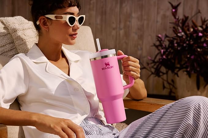 STANLEY Quencher H2.0 Tumbler with Handle and Straw 40 oz | Flowstate 3-Position Lid | Cup Holder Compatible for Travel | Insulated Stainless Steel Cup | BPA-Free | Daffodil