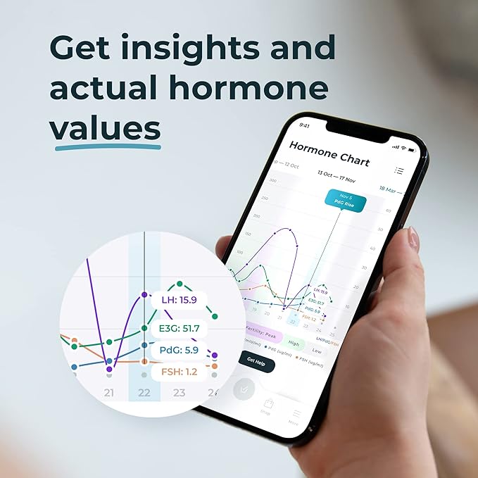 Inito Fertility Monitor & Hormone Tracker for Women | Estrogen, LH, PdG (Urine Metabolite of progesterone), FSH | Track and Confirm Ovulation | Includes 15 Test Strips (iPhone 15 Pro)