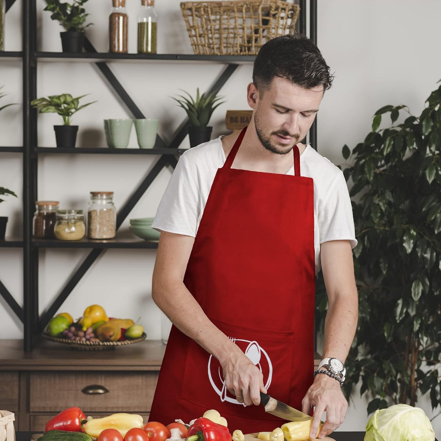 Urban Villa Unisex Apron with Printed Pockets Heavier Quality Everyday Use Over Sized 24 by 36 inches