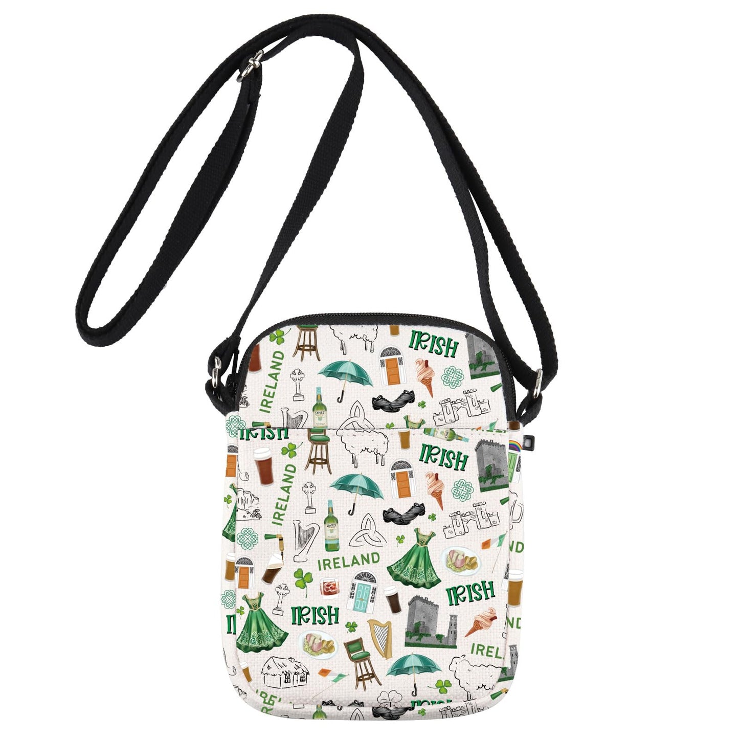 JNIAP Irish Crossbody Bag Ireland Travel Gift Ireland Themed Gifts Ireland Crossbody Purse Irish Travel Purse (Ireland cb)