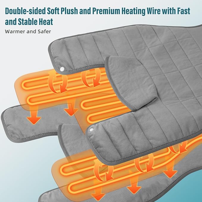 Heating Pad for Neck and Shoulders, Heated Pad for Back Pain Relief and Cramps, Heat Pads Gifts for Women Mom Grandma Wife, Mothers Day, Birthday Gifts for Men Dad, 6 Heat Settings 4 Auto-Off, 22"x35"